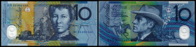 Australien. Lot 9 x 10 Dollar (1988-2013): P-49a 10 Dollars 26.01.1988, P-49b 10 Dollar ND, P-52a 10 Dollars 1993, P-52b 10 Dollars 1998, P-58b 10 Dol...