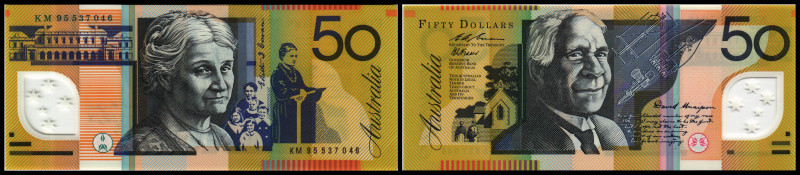 Australien. Lot 6x 50 Dollars (1994-2009): P-54a 50 Dollars 1995, P-54b 50 Dolla...