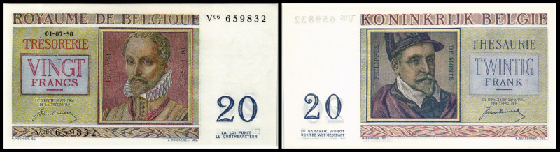 Belgien. Lot 11 Stück: P-106 50 Francs 11.01.1945, P-112 100 Francs 19.03.1943, ...