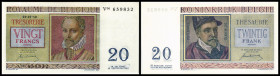 Belgien. Lot 11 Stück: P-106 50 Francs 11.01.1945, P-112 100 Francs 19.03.1943, P-132 20 Francs 01.07.1950, P-133 50 Francs 01.06.1948, P-136b 1000 Fr...