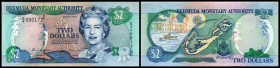 Bermuda. Lot 9 Stück (2002 Issue, 2003 Commemorative Issue): P-50 2 Dollars 24.05.2000, P-51 5 Dollars 24.05.2000, P-52 10 Dollars 24.05.2000, P-53 20...