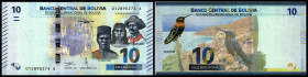 Bolivien. Lot 5 Stück (2018 Issue): P-248 10 Bolivianos, P-249 20 Bolivianos, P-250 50 Bolivianos, P-251 100 Bolivianos, P-252 200 Bolivianos. I