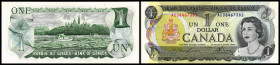 Canada. Lot 11 Stück + 1 Specimen (1969-1975 Issue): P-85a 1 Dollar 1973, P-85a 1 Dollar 1973, P-85c 1 Dollar 1973, P-86a 2 Dollars 1974, P-86b 2 Doll...