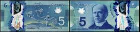 Canada. Lot 15 Stück, teils Dubletten (2011-2013 Polymer Issue, 2015 Commemorative Issue, 2017 Commemorative Issue): P-106b 5 Dollars 2013, 2 x P-107a...