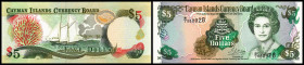 Cayman Island. Lot 5 Stück (1996, 1998 Issues): P-17 5 Dollars 1996, P-18 10 Dollars 1996, P-19 25 Dollars 1996, P-20 100 Dollars 1996, P-25 100 Dolla...