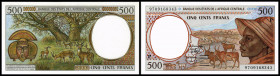 Central African States - Chad. Lot 13 Stück (Chad 1993-2001, 2002 Issues): P-601Pd 500 Francs 1997, P-601Pg 500 Francs 2000, P-602Pg 1000 Francs 2000,...