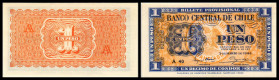 Chile. Lot 29 Stück (1942-1943 Billete Provisional Issues, 1947-1948, 1958, 1960, 1962-1975, 1967-1976, 1975-1989 Issues): P-90a 1 Peso 03.03.1943, P-...