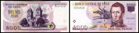 Chile. Lot 3 Stück (1997 Issue, 2004 Polymer Issue): P-158 2000 Pesos 1997, P-160a 2000 Pesos 2004, P-160a 2000 Pesos 2007. I