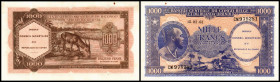 Congo Democratic Republik. P-2a 1000 Francs 15.02.1962, kl. Fleck I/II. I
