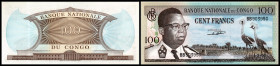 Congo Democratic Republik. P-6a 100 Francs 01.03.1962. I