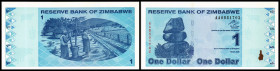 Zimbabwe. Lot 7 Stück (the whole 2009 Issue): P-92 1 Dollar 2009, P-93 5 Dollars 2009, P-94 10 Dollars 2009, P-95 20 Dollars 2009, P-96 50 Dollars 200...