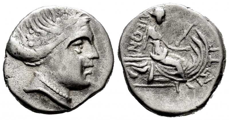 Euboia. Histiaia. Tetrobol. 171-168 BC. (Hgc-4, 1525). Anv.: Wreathed head of th...