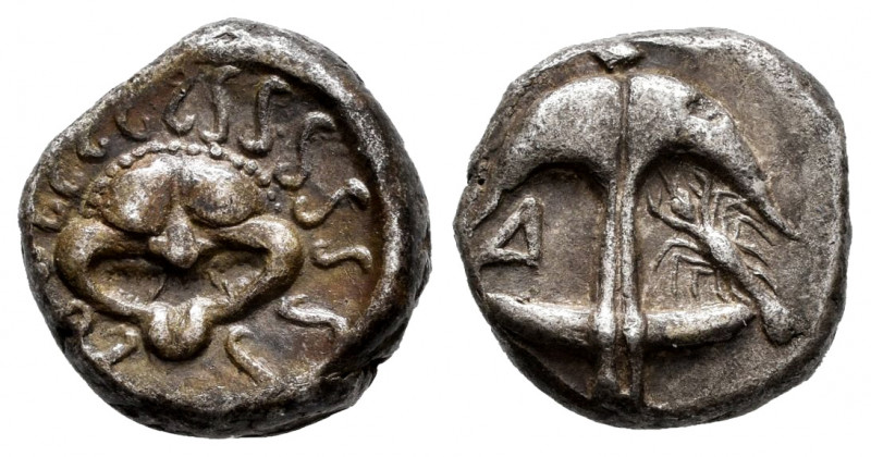 Thrace. Apollonia Pontika. Drachm. 400-380 BC. (Gc-1655). (Cy-1544). Anv.: Facin...