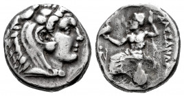 Kingdom of Macedon. Alexander III, "The Great". Drachm. 336-323 BC. Lampsakos. (Gc-6731 similar). Ag. 4,21 g. Welding on reverse. VF/Almost VF. Est......