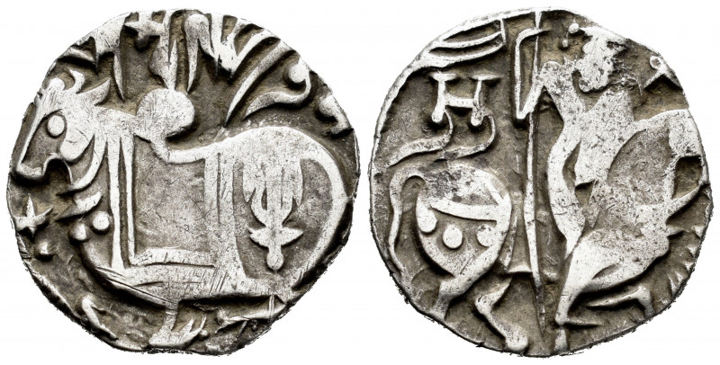 Hindu Shahis. Samanta Deva. Jital. 850-1000 AD. Kabul. (Tye-14). Anv.: Recumbent...