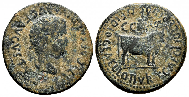 Caesaraugusta. Time of Tiberius. Unit. 14-36 AD. Zaragoza. (Abh-363). (Acip-3096...
