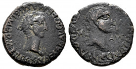 Carthage Nova. Time of Caligula. Half unit. 37-41 AD. Cartagena (Murcia). (Abh-614). (Acip-3156). Anv.: Laureate head of Caligula right. Rev.: Laureat...