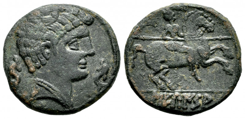 Sekaisa. Unit. 120-20 BC. Area of Aragon. (Abh-2131). (Acip-1563). (C-43). Anv.:...