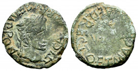 Turiaso. Augustus period. Half unit. 27 BC - 14 AD. Tarazona (Zaragoza). (Abh-2460). (Acip-3293). Anv.: TI. CAESAR. AVG. F. IMP. PONT. M. around laure...