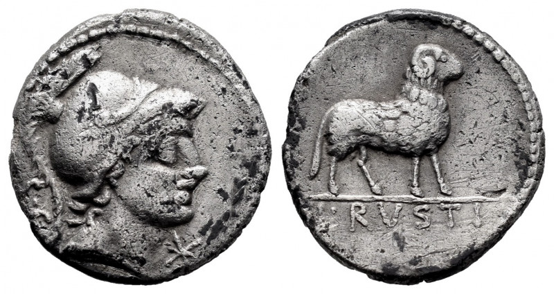 Rustius. L. Rustius. Denarius. 76 BC. Rome. (Ffc-1094). (Craw-389/1). (Cal-1235)...