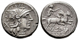 Spurilius. A. Spurilius. Denarius. 139 BC. Rome. (Ffc-1131). (Craw-230/1). (Cal-1286). Anv.: Head of Roma right, X behind. Rev.: Diana in biga right, ...