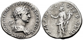 Trajan. Denarius. 116 AD. Rome. (Ric-343). (Bmcre-541). (Rsc-278). Anv.: IMP CAES NER TRAIANO OPTIMO AVG GER DAC, laureate and draped bust right. Rev....