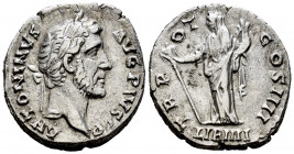 Antoninus Pius. Denarius. 145-161 AD. Rome. (Ric-156). (Bmcre-567). (Rsc-490). Anv.: ANTONINVS AVG PIVS P P, laureate head right. Rev.: TR POT COS III...