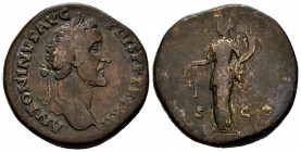 Antoninus Pius. Sestertius. 148-149 AD. Rome. (Ric-III 855). (Bmcre-1824/5). Anv.: ANTONINVS AVG PIVS P P TR P XII, laureate head to right. Rev.: (COS...