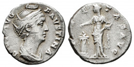 Faustina Senior. Denarius. 141-161 AD. Rome. (Ric-III 394a). (Bmcre-311/14). (Rsc-234). Anv.: DIVA AVG FAVSTINA, draped bust to right. Rev.: PIETAS AV...