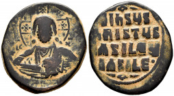 Anonymous. Time of Basil II and Constantine VIII. Follis. 976-1065 AD. Constantinople. (Doc-Class A2). (Sear-1818, class A3). Anv.: (+ ЄMMA NOVHΛ), fa...