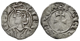 The Crown of Aragon. Jaime II (1291-1327). Dinero. Jaca (Huesca). (Cru-364). (Cru C.G-2182). Ve. 1,03 g. Choice VF/VF. Est...25,00. 

Spanish Descri...