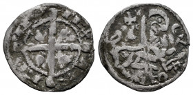 Kingdom of Castille and Leon. Alfonso IX (1188-1230). Dinero. Mintmark: E. (Bautista-225). Ve. 0,73 g. E in front of the lion's head. Recent studies a...