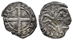 Kingdom of Castille and Leon. Alfonso IX (1188-1230). Dinero. Mintmark: E. (Bautista-225). Ve. 0,60 g. E in front of the lion's head. Recent studies a...