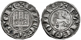 Kingdom of Castille and Leon. Alfonso X (1252-1284). Pepion. Burgos. (Bautista-346). (Abm-248). Ve. 0,97 g. B below castle and Unusual decoration on b...