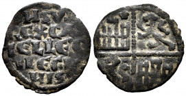 Kingdom of Castille and Leon. Alfonso X (1252-1284). "Dinero de seis lineas". Mintmark: Rosette. (Bautista-365 var). Ve. 0,74 g. Without ALF in legend...