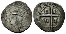 Kingdom of Castille and Leon. Enrique II (1368-1379). Cruzado. (Bautista-no cita). Ve. 1,33 g. A in front of the bust. Rare. Almost VF/VF. Est...75,00...