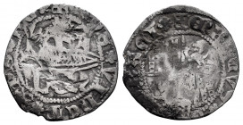 Kingdom of Castille and Leon. Enrique IV (1454-1474). 1/2 real. Segovia. (Bautista-930). Ag. 1,27 g. Acueducto bajo el cuartelado. Golpes. Rara. Choic...
