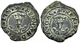 Catholic Kings (1474-1504). Blanca. Cuenca. P. (Cal-18). (Rs-483). Ae. 1,05 g. Choice VF. Est...20,00. 

Spanish Description: Fernando e Isabel (147...
