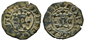 Catholic Kings (1474-1504). Blanca. Cuenca. (Cal-28). Ae. 1,09 g. Dos puntos en anverso, punto y C en reverso. VF. Est...18,00. 

Spanish Descriptio...