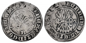 Catholic Kings (1474-1504). 1/2 real. Burgos. (Cal-182). Ag. 1,48 g. Without marks. Choice F. Est...35,00. 

Spanish Description: Fernando e Isabel ...