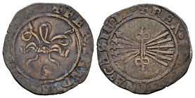 Catholic Kings (1474-1504). 1/2 real. Sevilla. (Cal-252). Ag. 1,51 g. Choice F. Est...30,00. 

Spanish Description: Fernando e Isabel (1474-1504). 1...