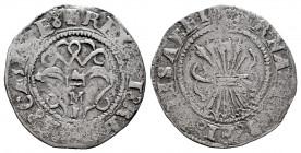 Catholic Kings (1474-1504). 1/2 real. Toledo. (Cal-288). Ag. 1,54 g. M - T Under the yoke. Choice F. Est...35,00. 

Spanish Description: Fernando e ...