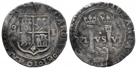 Charles-Joanna (1504-1555). 1 real. México. M-L. (Cal-72). Ag. 3,26 g. Wavy flan. Planchet crack. Choice F. Est...40,00. 

Spanish Description: Juan...