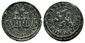 Philip II (1556-1598). 1 maravedi. 1598. Segovia. (Cal-84). (Jarabo-Sanahuja-B19). Ae. 1,62 g. Without mint nor value. Scarce. Choice VF. Est...35,00....