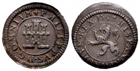 Philip II (1556-1598). 2 maravedis. 1597. Segovia. (Cal-86). (Jarabo-Sanahuja-B12). Ae. 297,00 g. VF. Est...25,00. 

Spanish Description: Felipe II ...