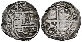 Philip II (1556-1598). 4 reales. México. (Cal-tipo 158 (cont.)). Ag. 13,15 g. Almost VF. Est...150,00. 

Spanish Description: Felipe II (1556-1598)....