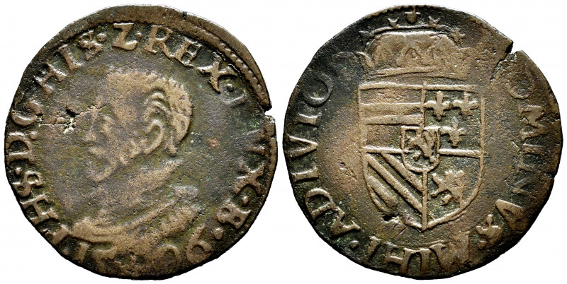 Philip II (1556-1598). Gigot (Duit). 1596. Maastricht. (G.H.-233/2). (CNM-2.07.2...