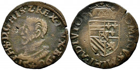 Philip II (1556-1598). Gigot (Duit). 1596. Maastricht. (G.H.-233/2). (CNM-2.07.29). Ae. 3,64 g. Almost VF. Est...30,00. 

Spanish Description: Felip...