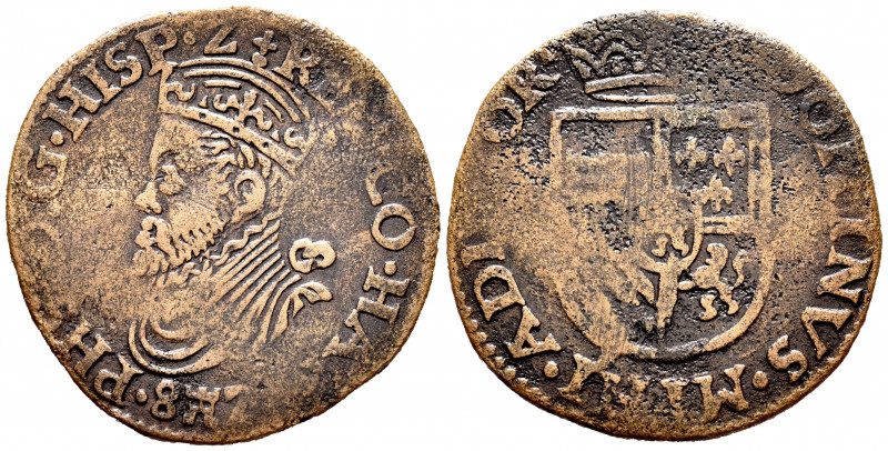 Philip II (1556-1598). Liard. 1582. Mons. (Vti-606). (Van Gelder & Hoc-232/14). ...