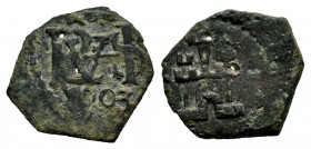 Philip III (1598-1621). 1 maravedi. 1603. Cuenca. (Cal-104). Ae. 0,75 g. Scarce. Choice F. Est...35,00. 

Spanish Description: Felipe III (1598-1621...
